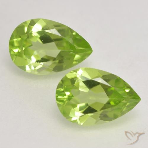 0.87ctw Naturale Verde medio Peridoto, Forma a pera, VVS-VS