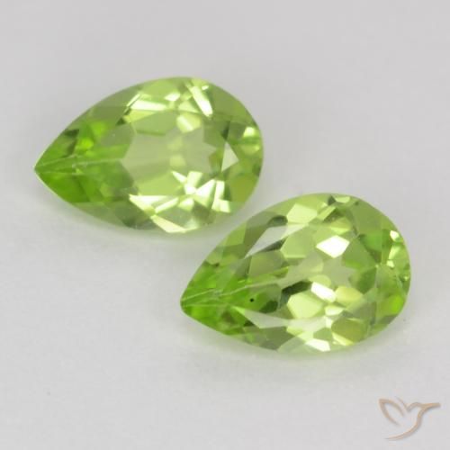 0.80ctw Naturale Verde chiaro e vivace Peridoto, Forma a pera, VVS-VS