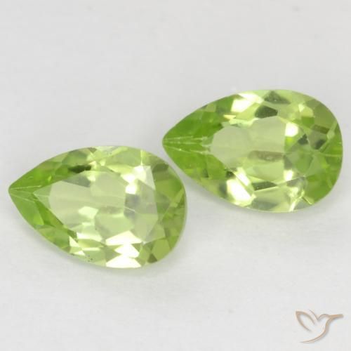 Gemme di Peridoto Verde chiaro e vivace naturale da 0.88 ct, Forma a pera, VVS-VS