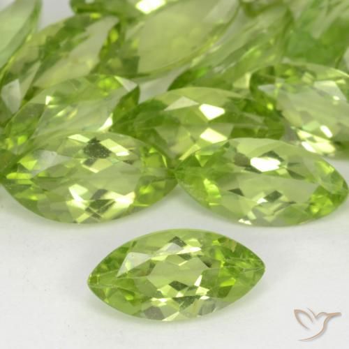 0.58ct Naturale Verde chiaro e vivace Peridoto, Taglio marquise, VS