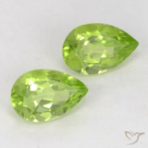 Gemme di Peridoto Verde chiaro e vivace naturale da 0.99 ct, Forma a pera, VVS-VS