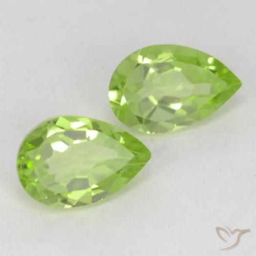 Gemme di Peridoto Verde chiaro e vivace naturale da 0.91 ct, Forma a pera, VVS-VS
