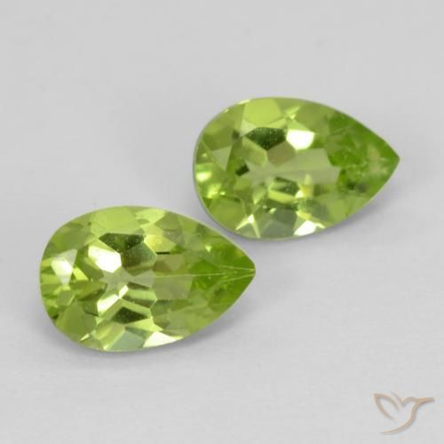 Gemme di Peridoto Verde medio naturale da 0.87 ct, Forma a pera, VVS-VS