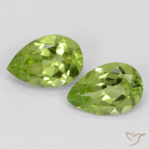 0.82ctw Naturale Verde medio Peridoto, Forma a pera, VVS-VS
