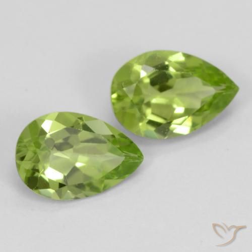 Gemme di Peridoto Verde medio naturale da 0.82 ct, Forma a pera, VVS-VS