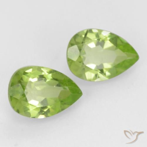 Gemme di Peridoto Verde chiaro e vivace naturale da 0.91 ct, Forma a pera, VVS-VS