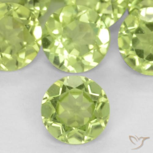 0.18ct Naturale Verde chiaro e vivace Peridoto, Rotondo, VS
