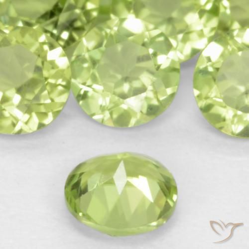 Peridoto Verde chiaro e vivace naturale da 0.18 ct, Rotondo, VS