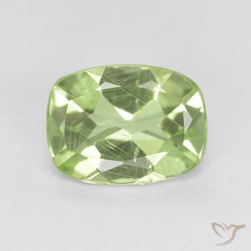 1.29ct Naturale Verde Pera Pallido Peridoto, Cuscino, VS-SI