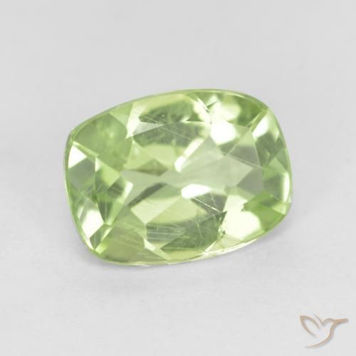 Peridoto Verde Pera Pallido naturale da 1.29 ct, Cuscino, VS-SI
