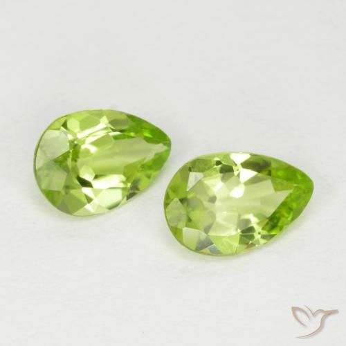 Gemme di Peridoto Verde giallastro naturale da 0.81 ct, Forma a pera, VVS-VS