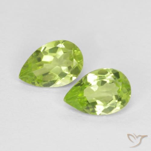 0.83ctw Naturale Verde medio Peridoto, Forma a pera, VVS-VS