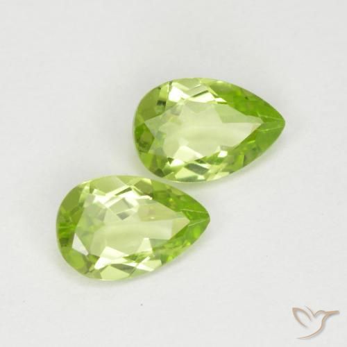 Gemme di Peridoto Verde chiaro e vivace naturale da 0.91 ct, Forma a pera, VVS-VS