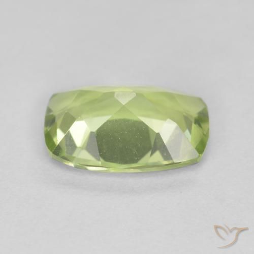 Peridoto Verde chiaro naturale da 0.99 ct, Cuscino, VVS-VS