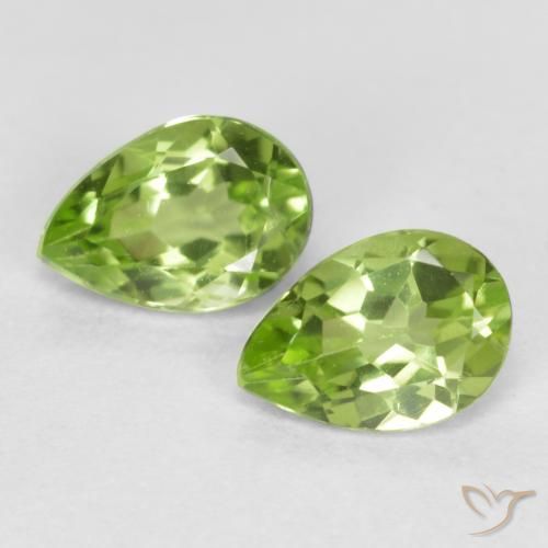 0.87ctw Naturale Verde chiaro e vivace Peridoto, Forma a pera, VVS-VS