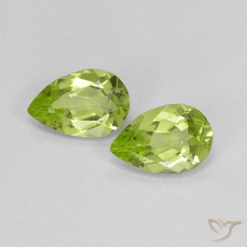 0.83ctw Naturale Verde medio Peridoto, Forma a pera, VVS-VS