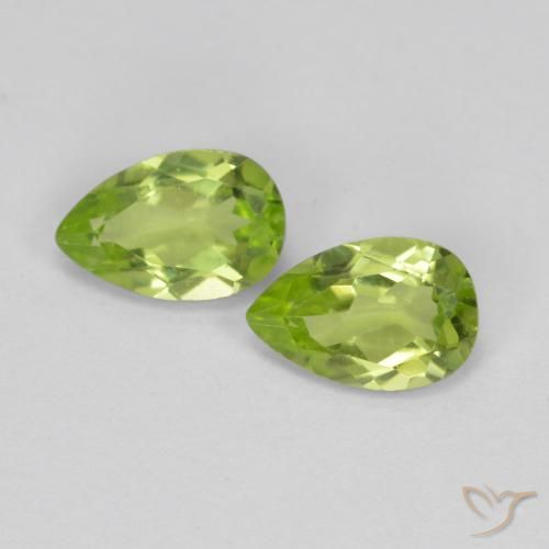 0.89ctw Naturale Verde medio Peridoto, Forma a pera, VS