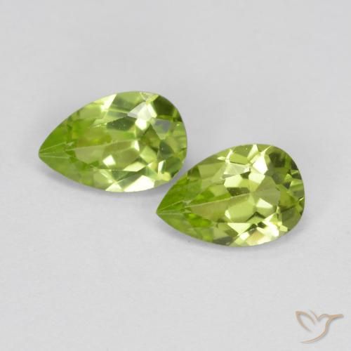 0.92ctw Naturale Verde medio Peridoto, Forma a pera, VS