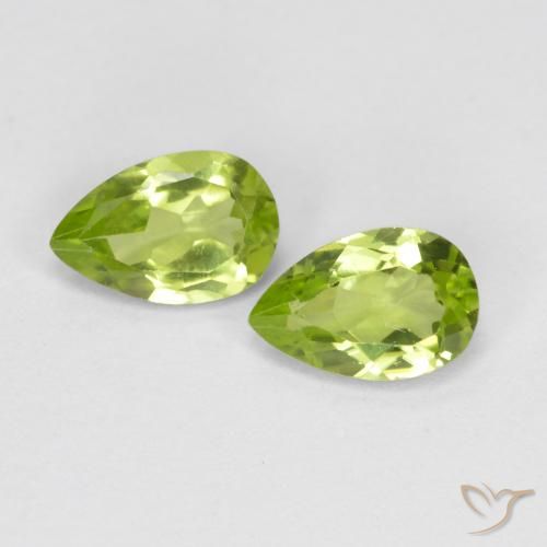 0.92ctw Naturale Verde acceso Peridoto, Forma a pera, VS