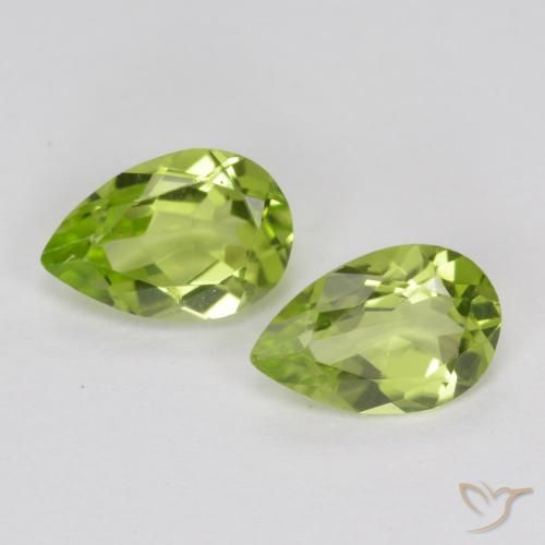 0.80ctw Naturale Verde medio Peridoto, Forma a pera, VVS-VS