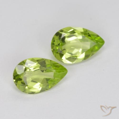 Gemme di Peridoto Verde medio naturale da 0.80 ct, Forma a pera, VVS-VS