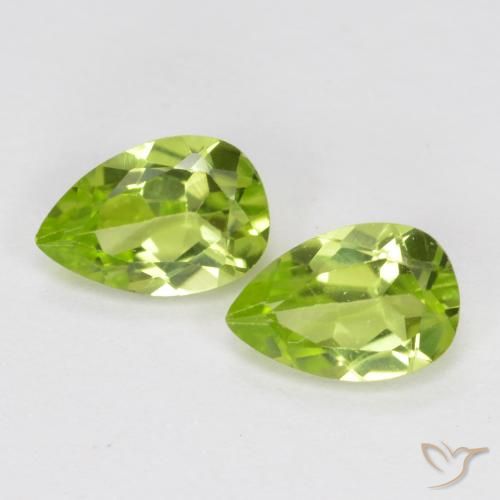 0.91ctw Naturale Verde medio Peridoto, Forma a pera, VVS-VS