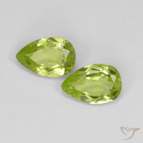 0.88ctw Naturale Verde acceso Peridoto, Forma a pera, VS