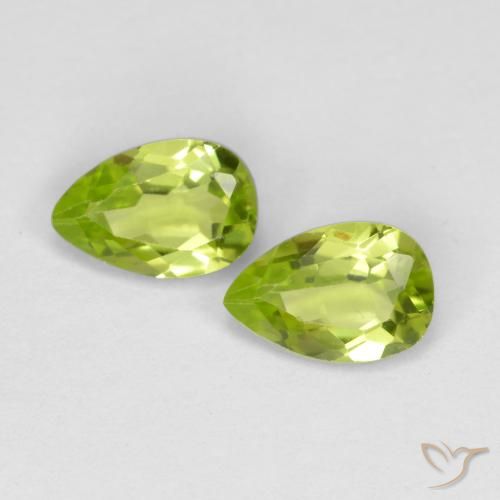 0.94ctw Naturale Verde medio Peridoto, Forma a pera, VVS-VS