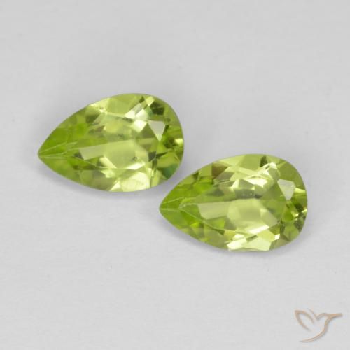 0.86ctw Naturale Verde medio Peridoto, Forma a pera, VVS-VS