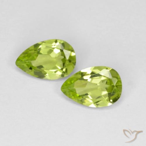 0.80ctw Naturale Verde medio Peridoto, Forma a pera, VVS-VS