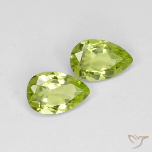 Gemme di Peridoto Verde medio naturale da 0.80 ct, Forma a pera, VVS-VS