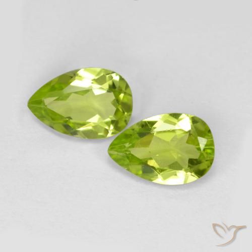 Gemme di Peridoto Verde medio naturale da 0.88 ct, Forma a pera, VVS-VS