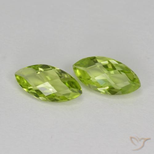Gemme di Peridoto Verde medio naturale da 1.21 ct, Taglio marquise, VVS-VS