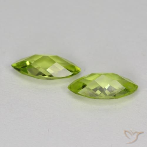 Gemme di Peridoto Verde medio naturale da 1.21 ct, Taglio marquise, VVS-VS