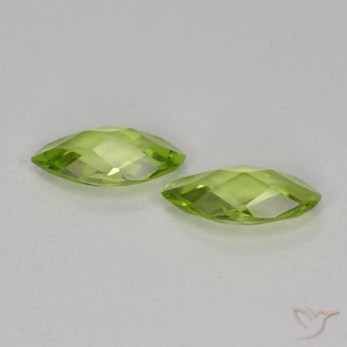 Gemme di Peridoto Verde medio naturale da 1.00 ct, Taglio marquise, VVS-VS