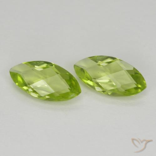 Gemme di Peridoto Verde acceso naturale da 1.04 ct, Taglio marquise, VVS-VS