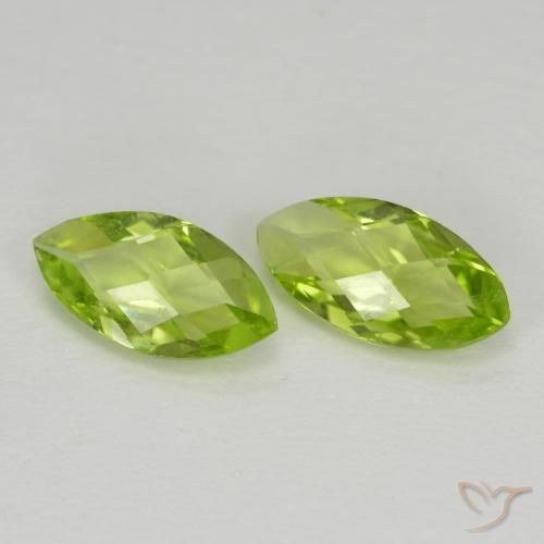 Gemme di Peridoto Verde medio naturale da 1.06 ct, Taglio marquise, VVS-VS