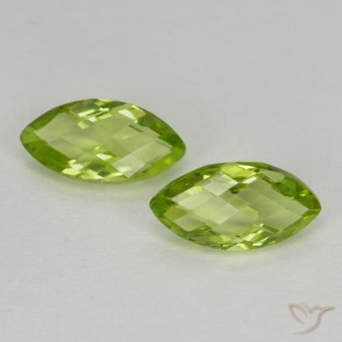 Gemme di Peridoto Verde medio naturale da 1.29 ct, Taglio marquise, VVS-VS