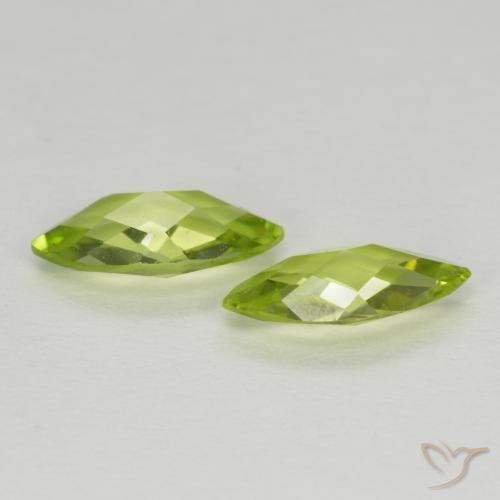 Gemme di Peridoto Verde acceso naturale da 1.06 ct, Taglio marquise, VVS-VS