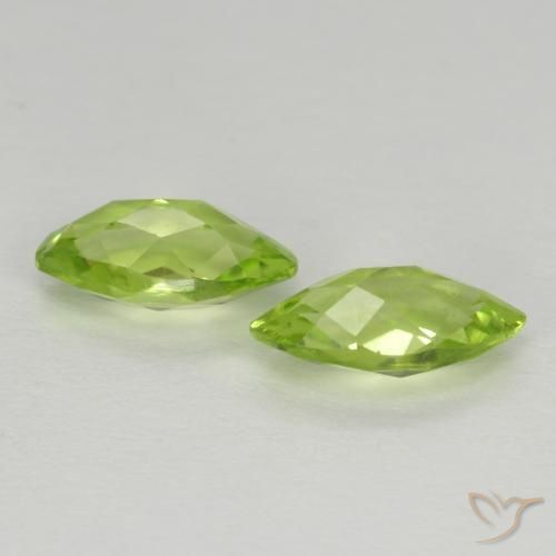 Gemme di Peridoto Verde chiaro e vivace naturale da 1.31 ct, Taglio marquise, VVS-VS