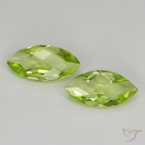Gemme di Peridoto Verde chiaro e vivace naturale da 1.00 ct, Taglio marquise, VVS-VS