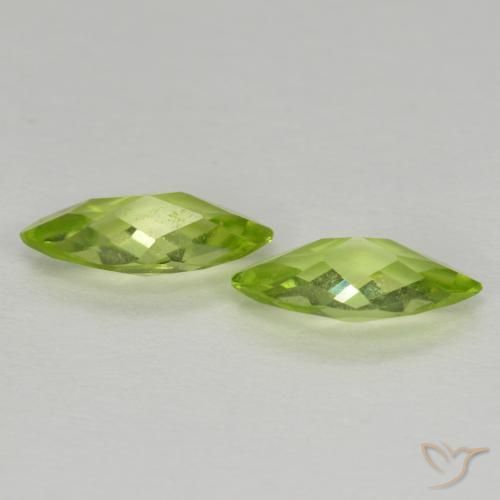 Gemme di Peridoto Verde chiaro e vivace naturale da 1.00 ct, Taglio marquise, VVS-VS