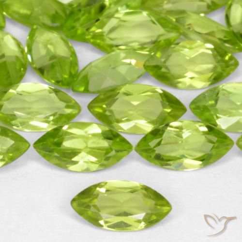 0.26ct Naturale Verde acceso Peridoto, Taglio marquise, VS