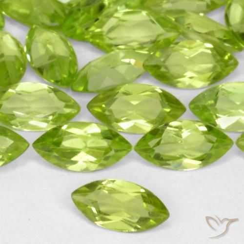Peridoto Verde acceso naturale da 0.26 ct, Taglio marquise, VS