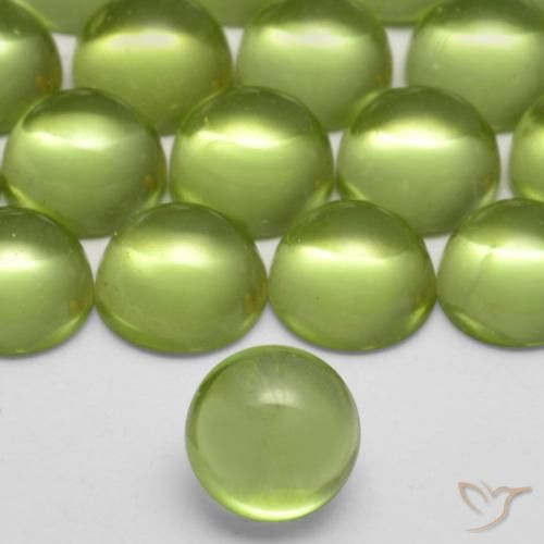 0.38ct Naturale Verde acceso Peridoto, Rotondo, Trasparente