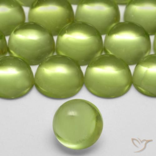 Peridoto Verde acceso naturale da 0.38 ct, Rotondo, Trasparente