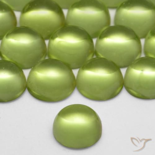 Peridoto Verde acceso naturale da 0.38 ct, Rotondo, Trasparente