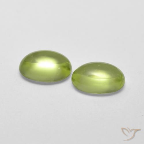 Gemme di Peridoto Verde chiaro naturale da 1.16 ct, Ovale, Trasparente