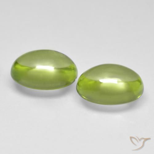 Gemme di Peridoto Verde giallastro naturale da 1.21 ct, Ovale, Trasparente