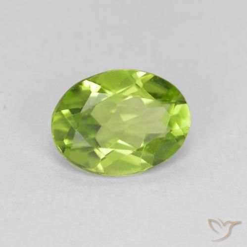 Peridoto Verde acceso naturale da 1.62 ct, Ovale, VS